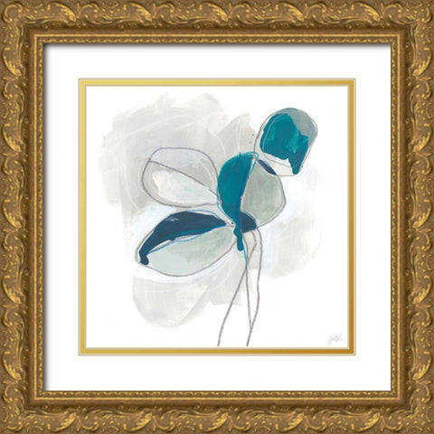 Elliptic Posey I Gold Ornate Wood Framed Art Print with Double Matting by Vess, June Erica