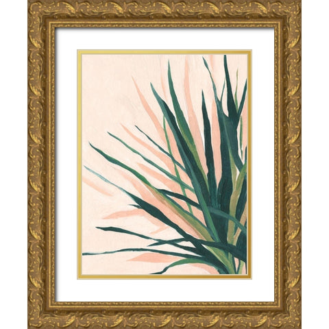 Frond Impression I Gold Ornate Wood Framed Art Print with Double Matting by Scarvey, Emma