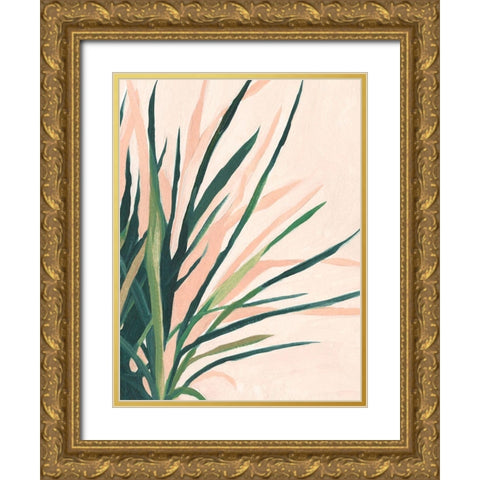 Frond Impression II Gold Ornate Wood Framed Art Print with Double Matting by Scarvey, Emma