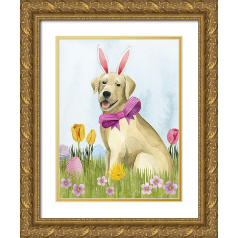 Puppy Easter I Gold Ornate Wood Framed Art Print with Double Matting by Popp, Grace