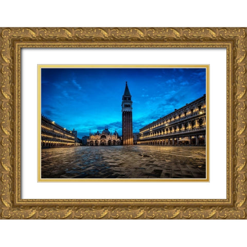 On the Square Gold Ornate Wood Framed Art Print with Double Matting by Head, Danny