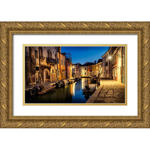 Daybreak in Burano II Gold Ornate Wood Framed Art Print with Double Matting by Head, Danny