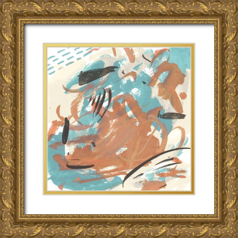 Abstract Composition I Gold Ornate Wood Framed Art Print with Double Matting by Wang, Melissa