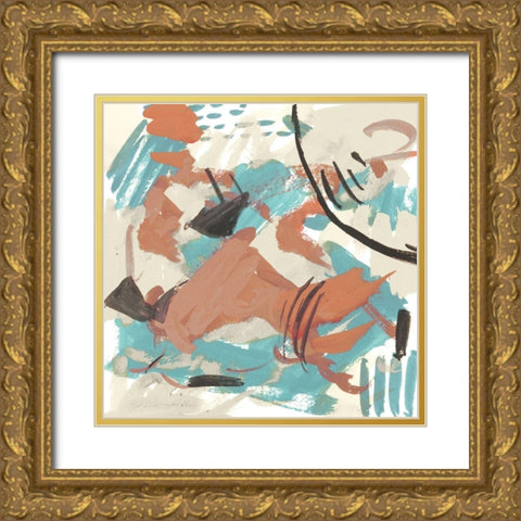 Abstract Composition II Gold Ornate Wood Framed Art Print with Double Matting by Wang, Melissa