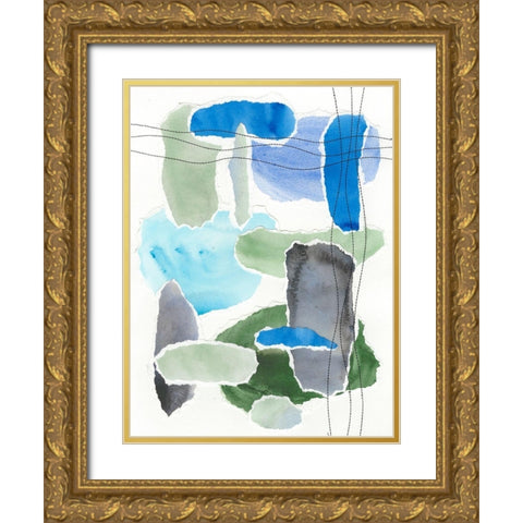 Organic Groove II Gold Ornate Wood Framed Art Print with Double Matting by Moore, Regina