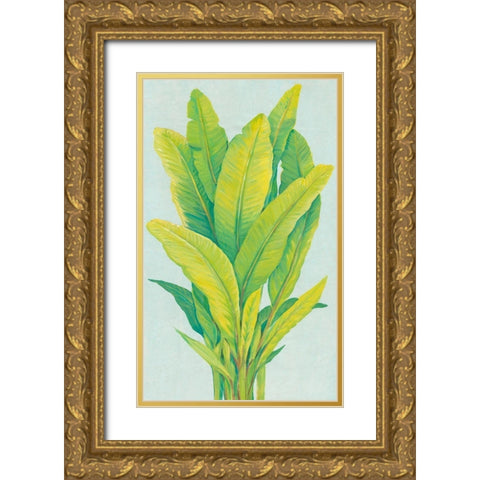 Chartreuse Tropical Foliage I Gold Ornate Wood Framed Art Print with Double Matting by OToole, Tim