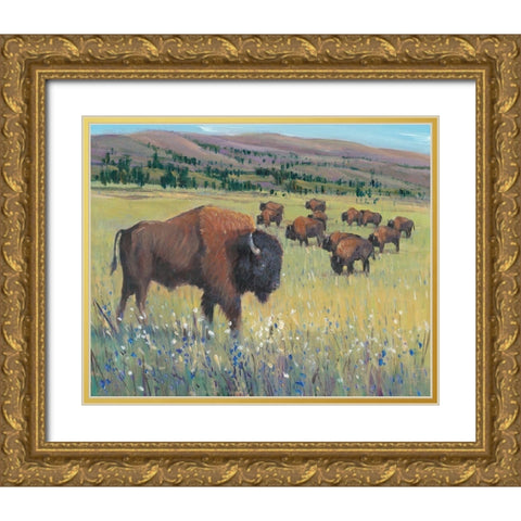 Animals of the West I Gold Ornate Wood Framed Art Print with Double Matting by OToole, Tim