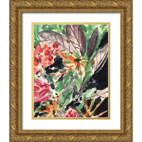 Garden Fest II Gold Ornate Wood Framed Art Print with Double Matting by Wang, Melissa