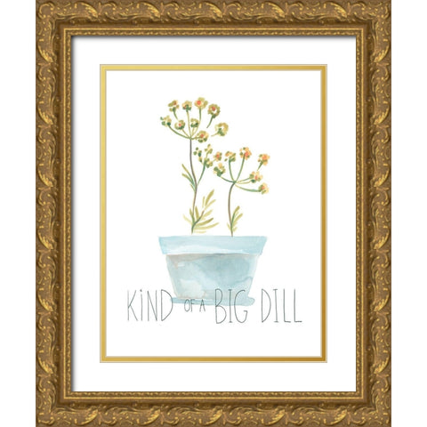 Punny Plant III Gold Ornate Wood Framed Art Print with Double Matting by Vess, June Erica
