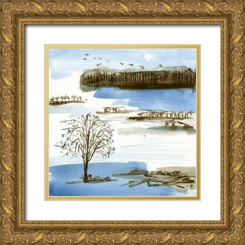 Village Peak I Gold Ornate Wood Framed Art Print with Double Matting by Wang, Melissa