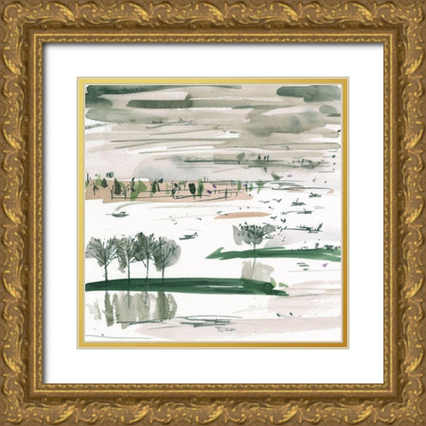 From Here to Somewhere II Gold Ornate Wood Framed Art Print with Double Matting by Wang, Melissa