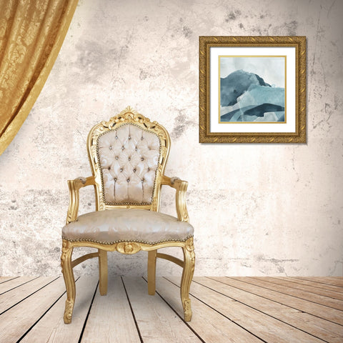 Blue Range I Gold Ornate Wood Framed Art Print with Double Matting by Vess, June Erica