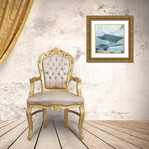 Blue Range III Gold Ornate Wood Framed Art Print with Double Matting by Vess, June Erica