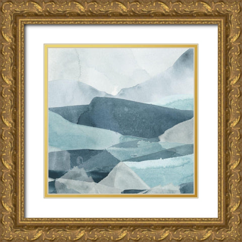 Blue Range III Gold Ornate Wood Framed Art Print with Double Matting by Vess, June Erica