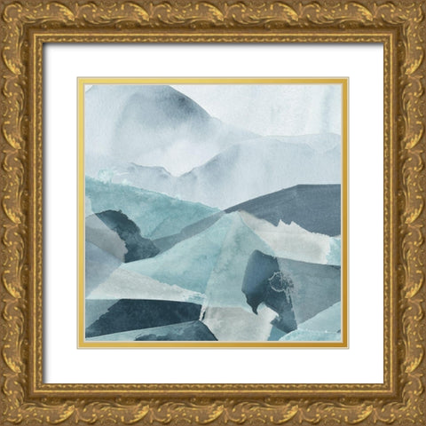 Blue Range IV Gold Ornate Wood Framed Art Print with Double Matting by Vess, June Erica