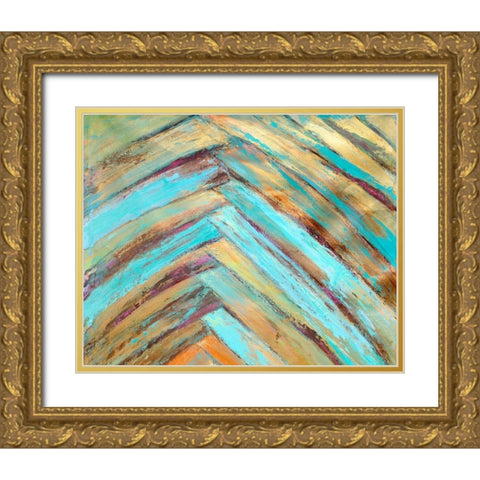 Crazy Fronds Diptych I Gold Ornate Wood Framed Art Print with Double Matting by Wilkins, Suzanne
