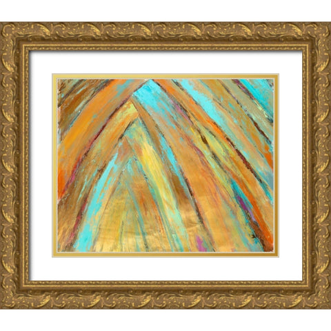 Crazy Fronds Diptych II Gold Ornate Wood Framed Art Print with Double Matting by Wilkins, Suzanne