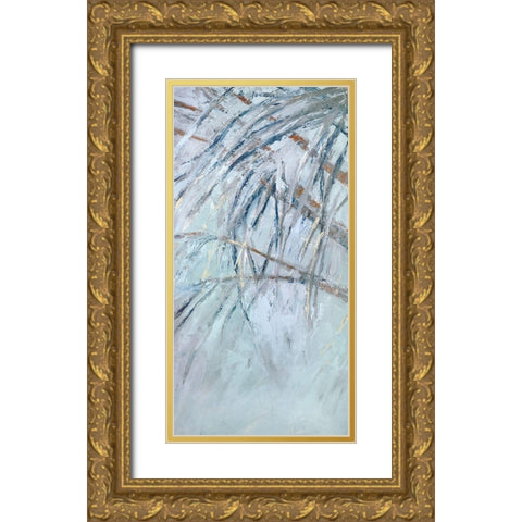 Grey Palms I Gold Ornate Wood Framed Art Print with Double Matting by Wilkins, Suzanne