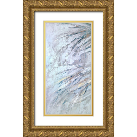 Grey Palms II Gold Ornate Wood Framed Art Print with Double Matting by Wilkins, Suzanne