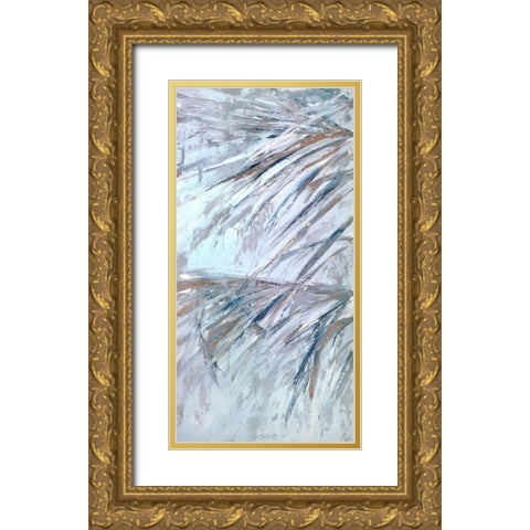 Grey Palms III Gold Ornate Wood Framed Art Print with Double Matting by Wilkins, Suzanne