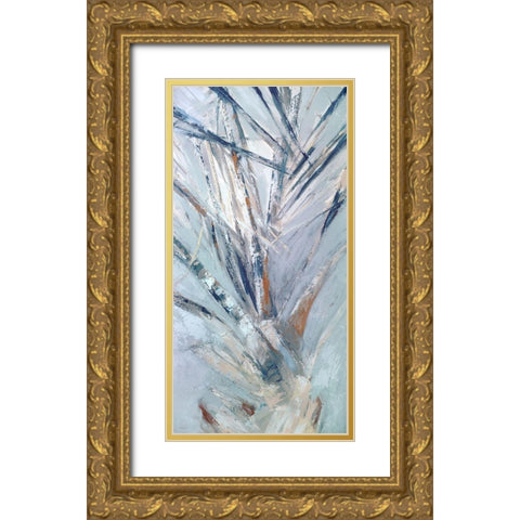 Grey Palms IV Gold Ornate Wood Framed Art Print with Double Matting by Wilkins, Suzanne