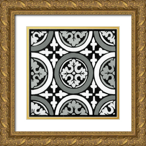 Non-embellish Renaissance Tile II Gold Ornate Wood Framed Art Print with Double Matting by Vision Studio