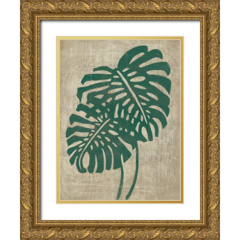 Vintage Greenery I Gold Ornate Wood Framed Art Print with Double Matting by Zarris, Chariklia