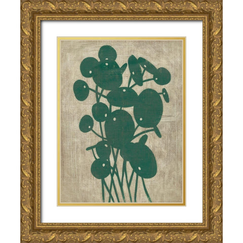 Vintage Greenery IV Gold Ornate Wood Framed Art Print with Double Matting by Zarris, Chariklia
