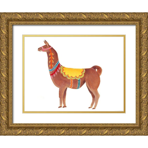 Festival Animal II Gold Ornate Wood Framed Art Print with Double Matting by Moore, Regina