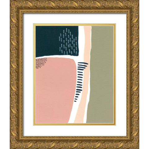Simple Marks I Gold Ornate Wood Framed Art Print with Double Matting by Moore, Regina