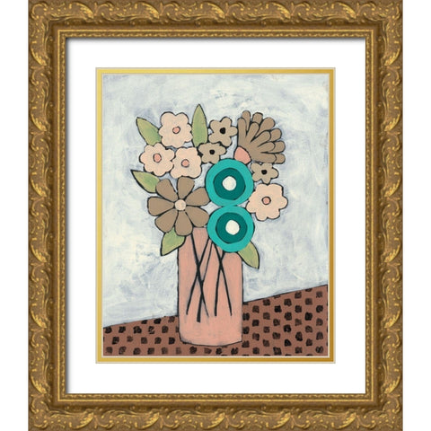 Mid Summer Bouquet III Gold Ornate Wood Framed Art Print with Double Matting by Moore, Regina