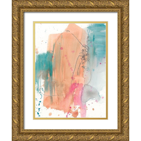 Vivid Splash I Gold Ornate Wood Framed Art Print with Double Matting by Goldberger, Jennifer