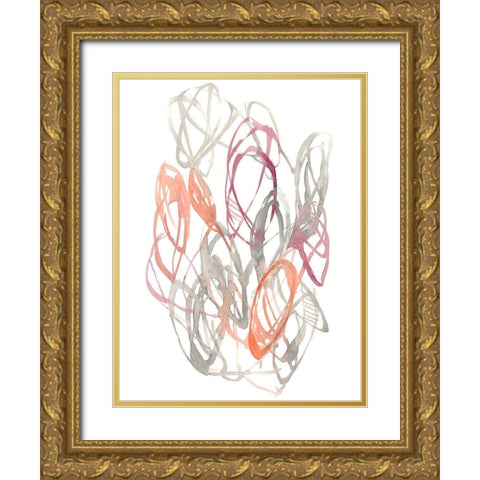 Connected Orbits II Gold Ornate Wood Framed Art Print with Double Matting by Goldberger, Jennifer