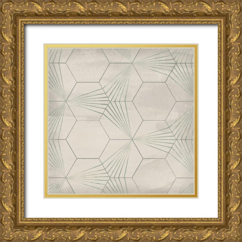 Hexagon Tile I Gold Ornate Wood Framed Art Print with Double Matting by Vess, June Erica