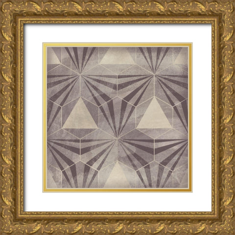 Hexagon Tile VI Gold Ornate Wood Framed Art Print with Double Matting by Vess, June Erica