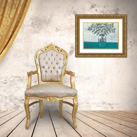 Jar of Stems I Gold Ornate Wood Framed Art Print with Double Matting by Moore, Regina