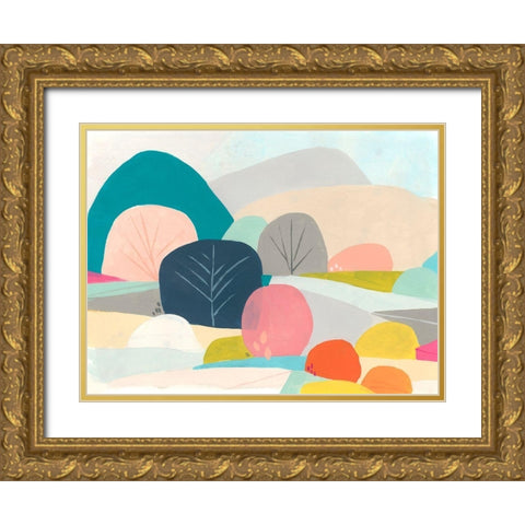 Meadow Whimsy I Gold Ornate Wood Framed Art Print with Double Matting by Vess, June Erica