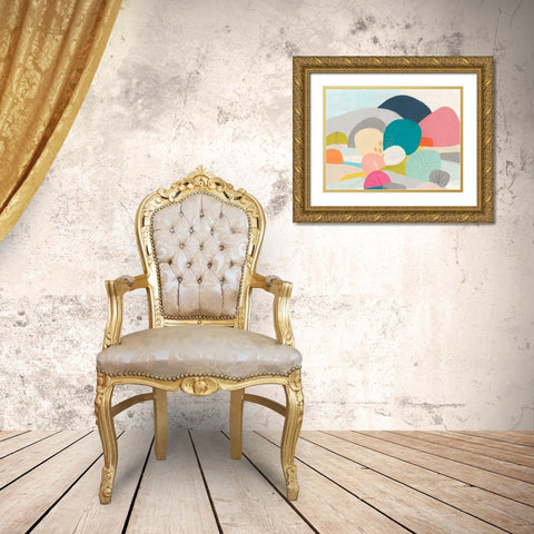 Meadow Whimsy II Gold Ornate Wood Framed Art Print with Double Matting by Vess, June Erica