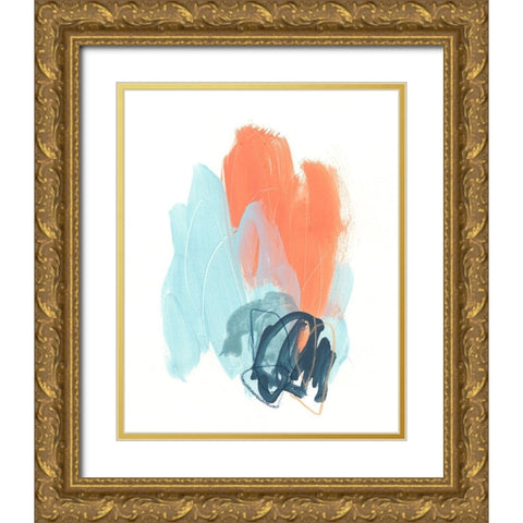 Blaze I Gold Ornate Wood Framed Art Print with Double Matting by Vess, June Erica