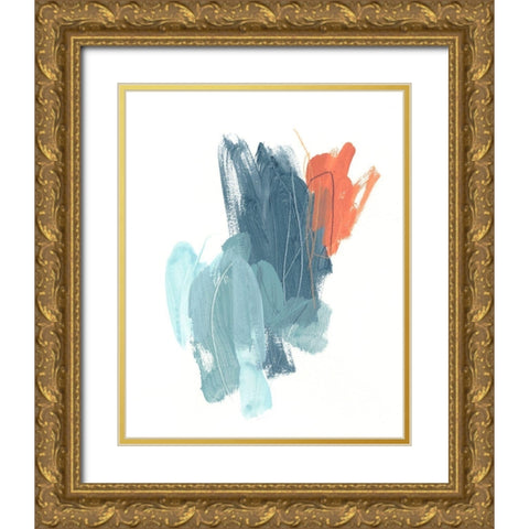 Blaze III Gold Ornate Wood Framed Art Print with Double Matting by Vess, June Erica