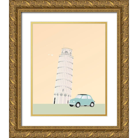 Travel Europe--Pisa Gold Ornate Wood Framed Art Print with Double Matting by Soerensen, Gurli