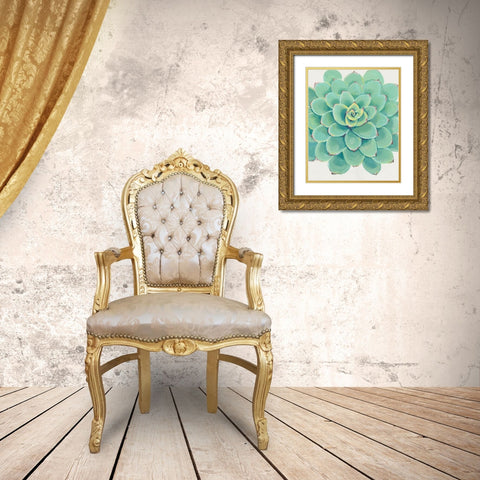 Pastel Succulent III Gold Ornate Wood Framed Art Print with Double Matting by OToole, Tim