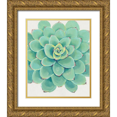 Pastel Succulent III Gold Ornate Wood Framed Art Print with Double Matting by OToole, Tim