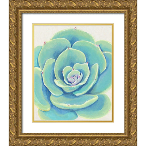 Pastel Succulent IV Gold Ornate Wood Framed Art Print with Double Matting by OToole, Tim