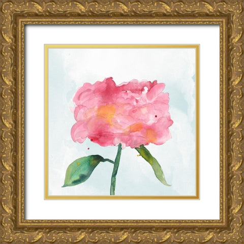 Joyful Peony IV Gold Ornate Wood Framed Art Print with Double Matting by Ludwig, Alicia
