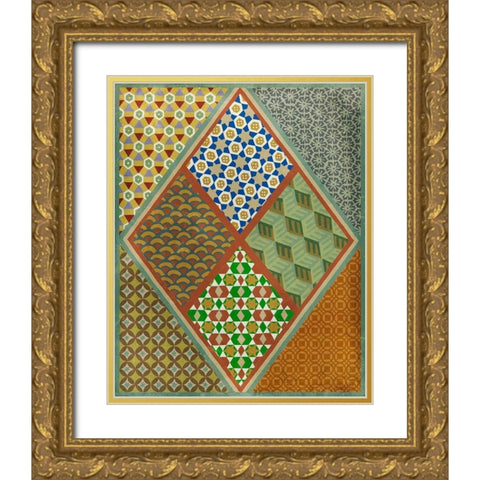 Wallpaper Collage  IV Gold Ornate Wood Framed Art Print with Double Matting by Zarris, Chariklia