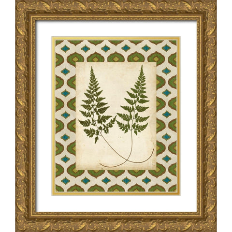 Moroccan Ferns I Gold Ornate Wood Framed Art Print with Double Matting by Vision Studio