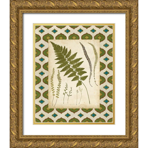 Moroccan Ferns II Gold Ornate Wood Framed Art Print with Double Matting by Vision Studio