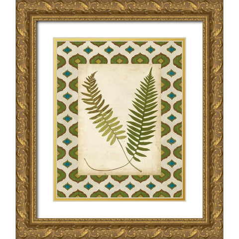 Moroccan Ferns III Gold Ornate Wood Framed Art Print with Double Matting by Vision Studio