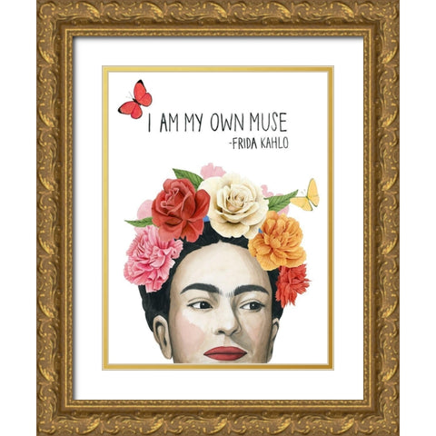 Fridas Flowers I Gold Ornate Wood Framed Art Print with Double Matting by Popp, Grace